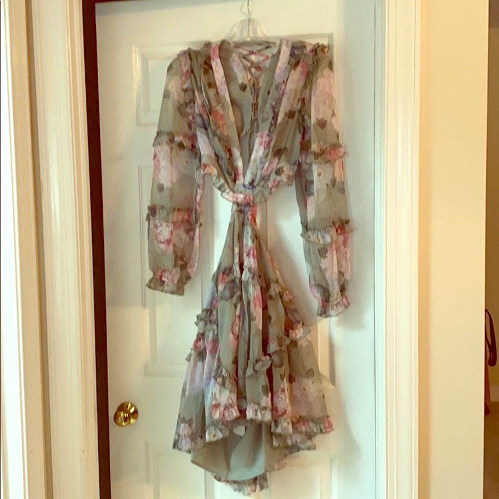 Mint green floral dress